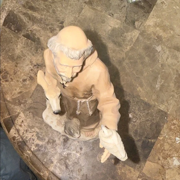 Italian Vintage Saint Francis of Assisi Castagna   Sculpture 1989 - Picture 10 of 13